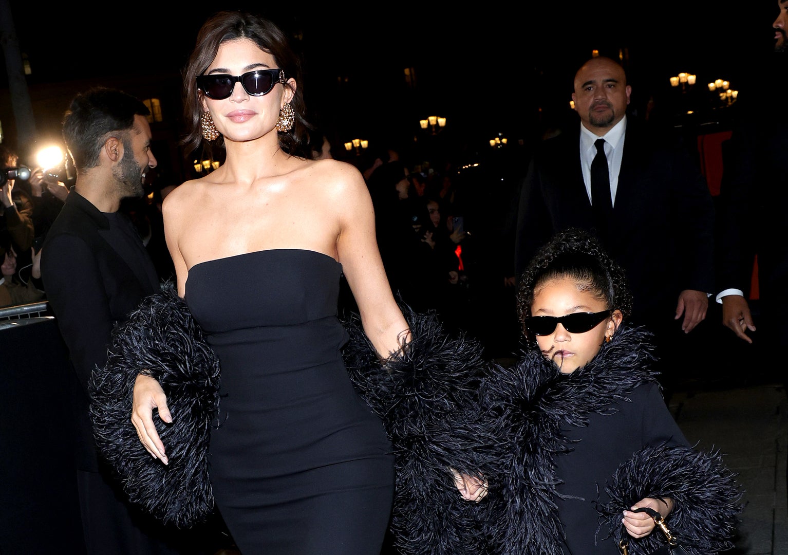 Kylie Jenner and Stormi Webster at 2024 Paris Fashion Week 